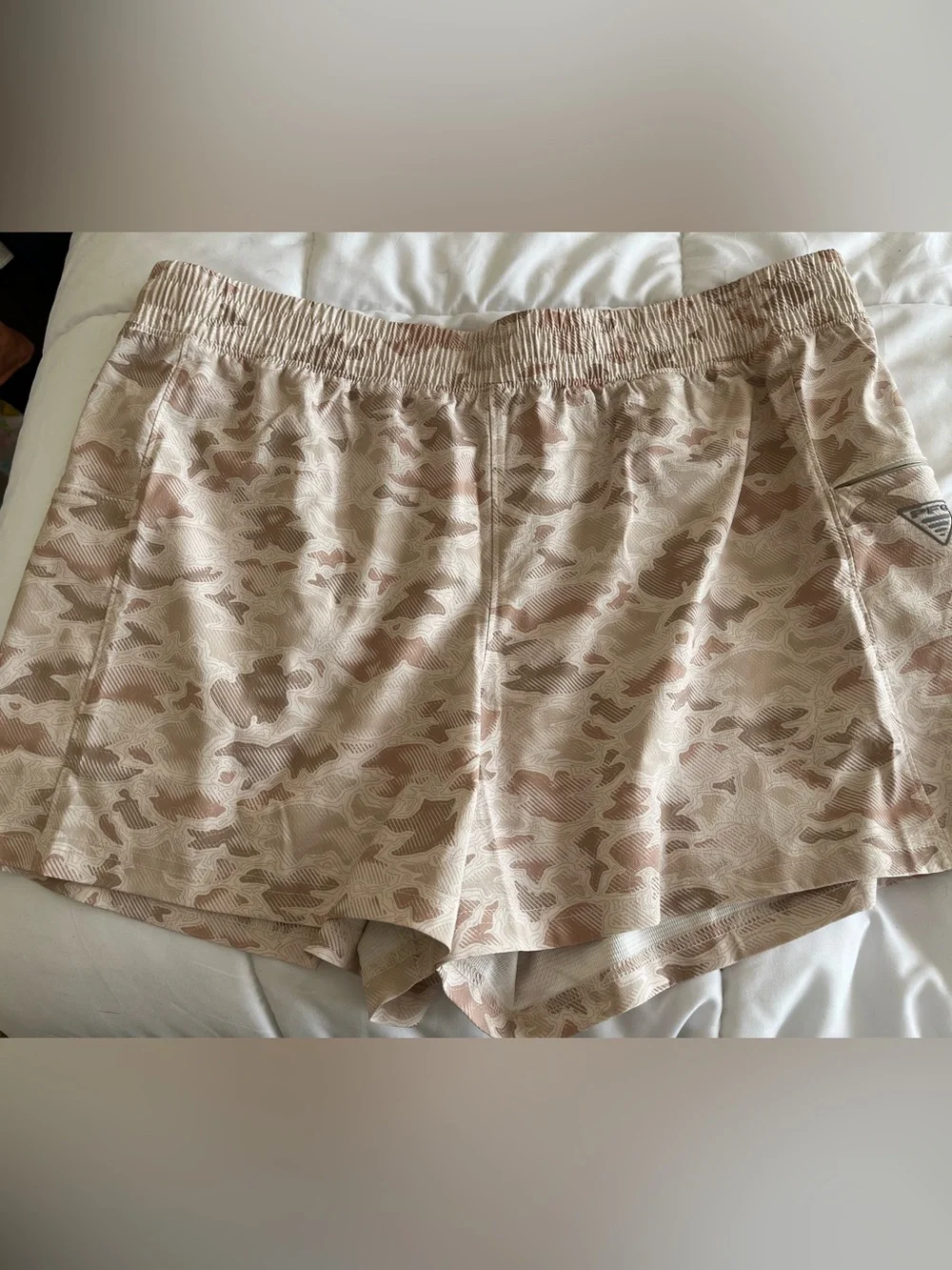 Columbia Women's Tan Camo Athletic Shorts